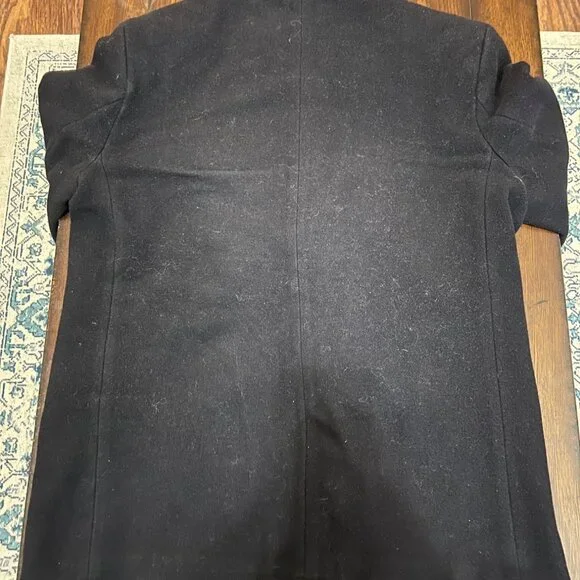 Lauren Ralph Lauren Navy Blue Double Breasted Wool Blend Pea Coat Large - Picture 8 of 9